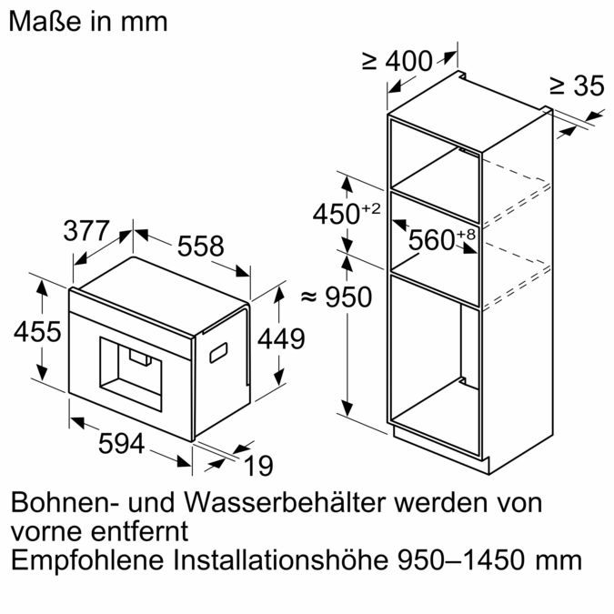 Serie 8 Einbau-Kaffeevollautomat Schwarz, Wassertank CTL9181B0 CTL9181B0-3