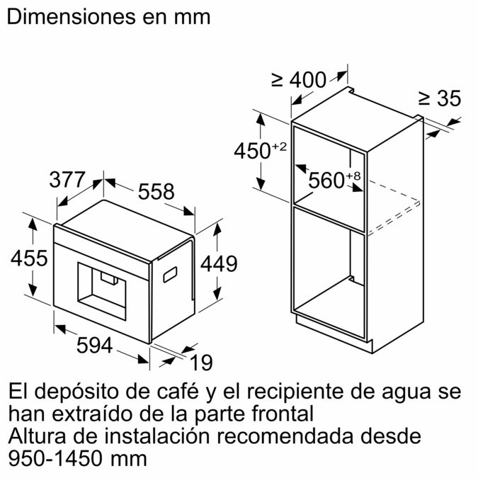 Serie 8 Cafetera totalmente integrable Negro, Contenedor de agua CTL7181B0 CTL7181B0-6