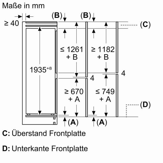 Serie 2 Einbau-Kühl-Gefrier-Kombination mit Gefrierbereich unten 193.5 x 69.1 cm Schleppscharnier KBN96NSE0 KBN96NSE0-6