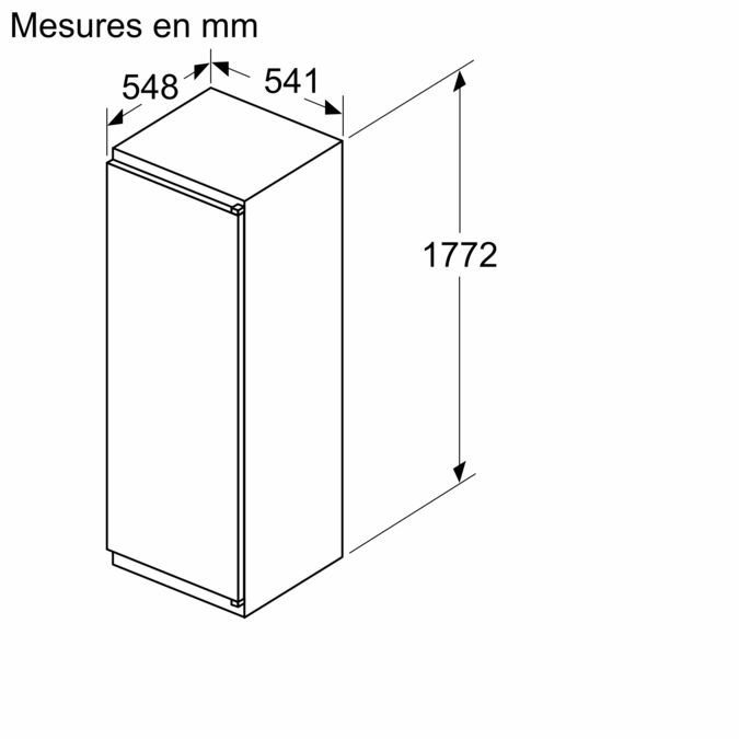 Série 2 Réfrigérateur intégrable 177.5 x 56 cm Charnières à glissières KIR81NSE0 KIR81NSE0-5