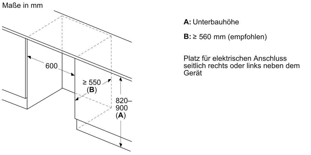 Serie 4 Unterbau-Kühlschrank mit Gefrierfach 82 x 60 cm Flachscharnier KUL22VFD0 KUL22VFD0-8