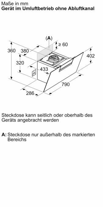 Serie 4 Umluft-Wandhaube 80 cm Klarglas schwarz bedruckt DWJ87FN60 DWJ87FN60-8