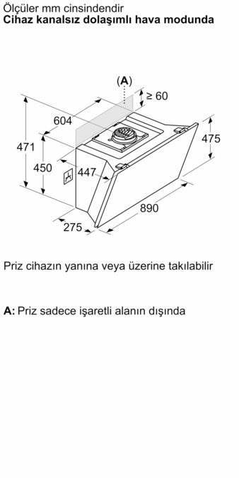 Serie 8 Duvar Tipi Davlumbaz 90 cm Siyah Cam DWK91LT60 DWK91LT60-9