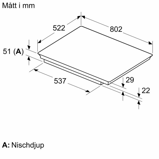 N 70 Induktionshäll 80 cm utan ram T58FHS1L0 T58FHS1L0-7
