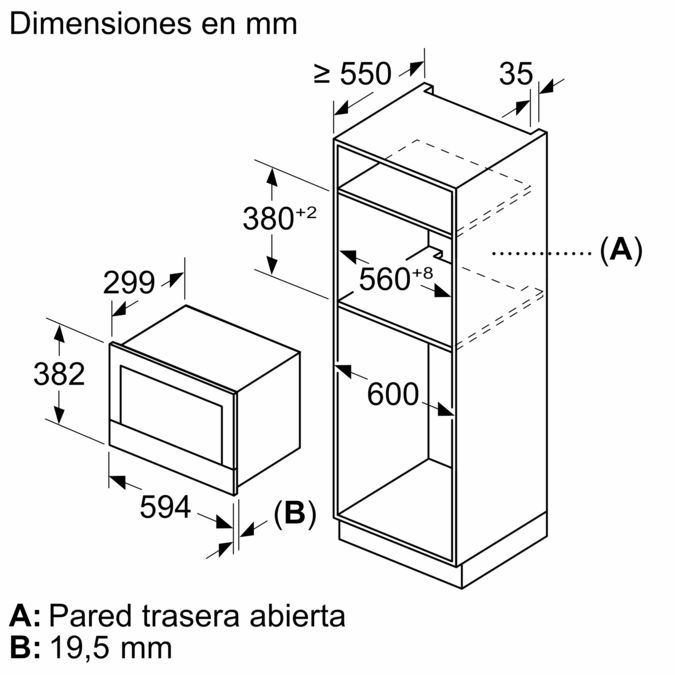 Serie 8 Microondas integrable Negro BFL7221B1 BFL7221B1-6
