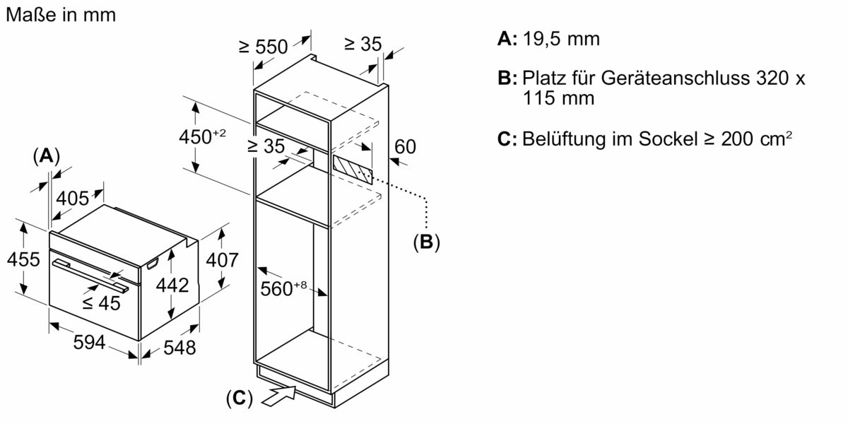 Serie 8 Einbau-Kompaktbackofen mit Mikrowellenfunktion 60 x 45 cm Schwarz CMG7241B1 CMG7241B1-7