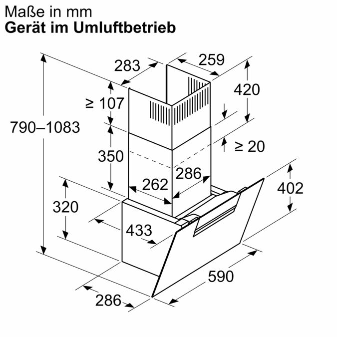 Serie 4 Wandesse 60 cm Klarglas schwarz bedruckt DWK67FN60 DWK67FN60-8