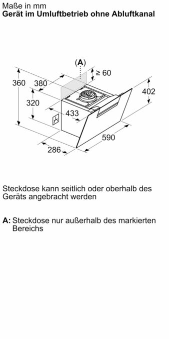 Serie 4 Wandesse 60 cm Klarglas schwarz bedruckt DWK67FN60 DWK67FN60-9