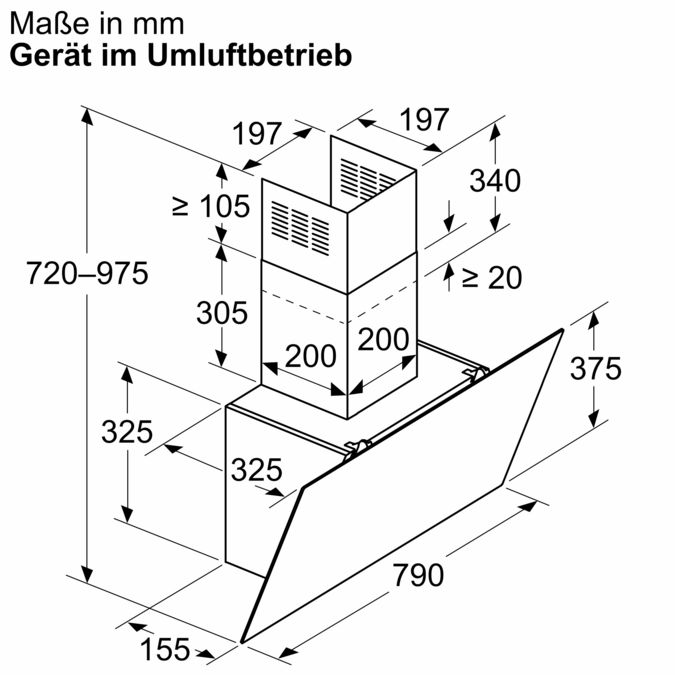 Serie 2 Wandesse 80 cm Klarglas schwarz bedruckt DWK85DK60 DWK85DK60-7