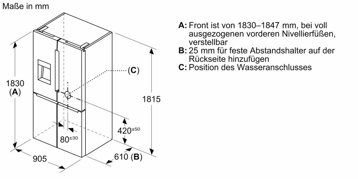 Serie 6 Kühl-Gefrier-Kombination, mehrtürig 183 x 90.5 cm Gebürsteter Stahl AntiFingerprint KFD96APEA KFD96APEA-12