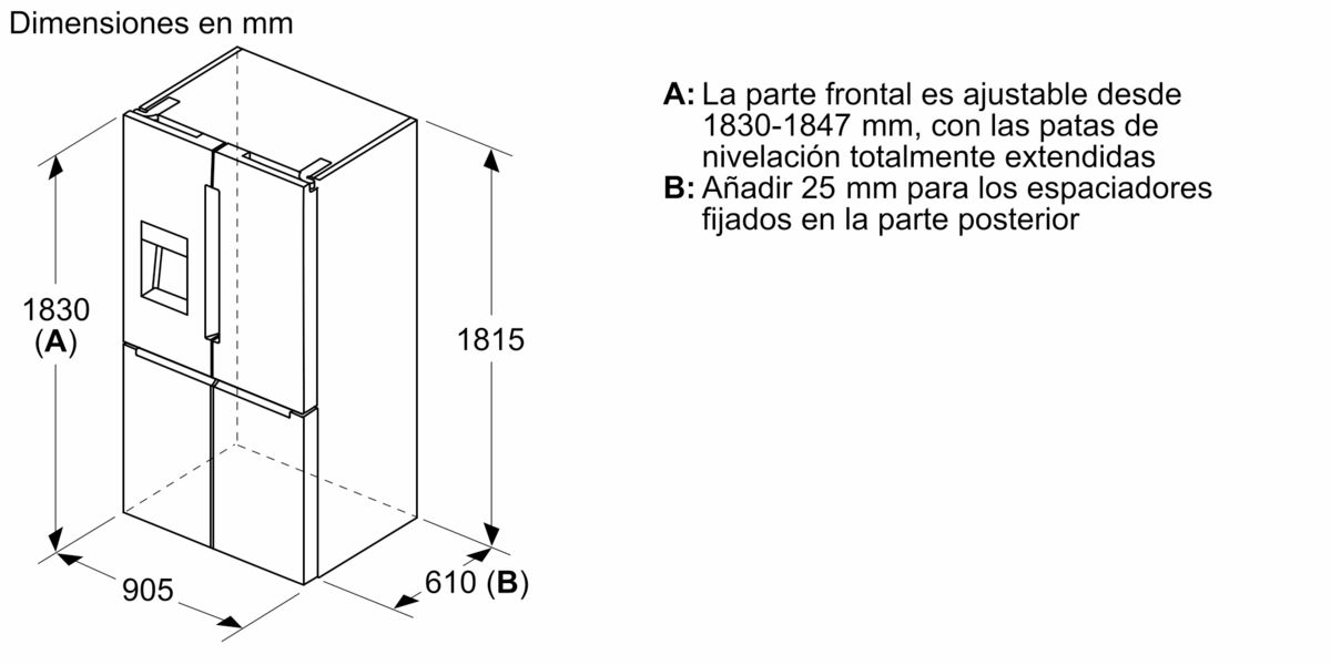 Serie 6 multi door 183 x 90.5 cm Acero negro cepillado antihuellas, Total No Frost KFI96AXEA KFI96AXEA-15
