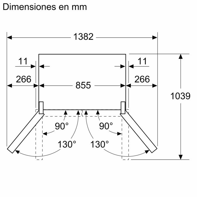 Serie 4 Multipuerta puertas de cristal 189.5 x 85.5 cm Negro, Total No Frost KMC85LBEA KMC85LBEA-11