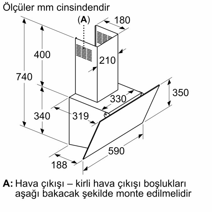 Serie 2 Duvar Tipi Davlumbaz 60 cm Beyaz Cam Yüzey DWK63PJ20T DWK63PJ20T-6