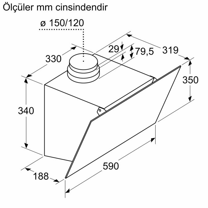 Serie 2 Duvar Tipi Davlumbaz 60 cm Beyaz Cam Yüzey DWK63PJ20T DWK63PJ20T-7