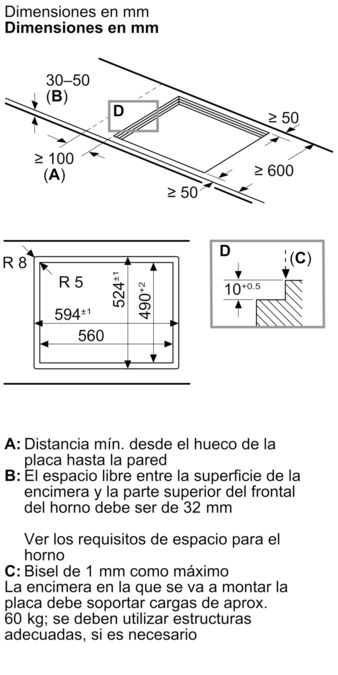 Serie 6 Placa de gas 60 cm Vidrio templado, Negro PPP6A6I10 PPP6A6I10-8
