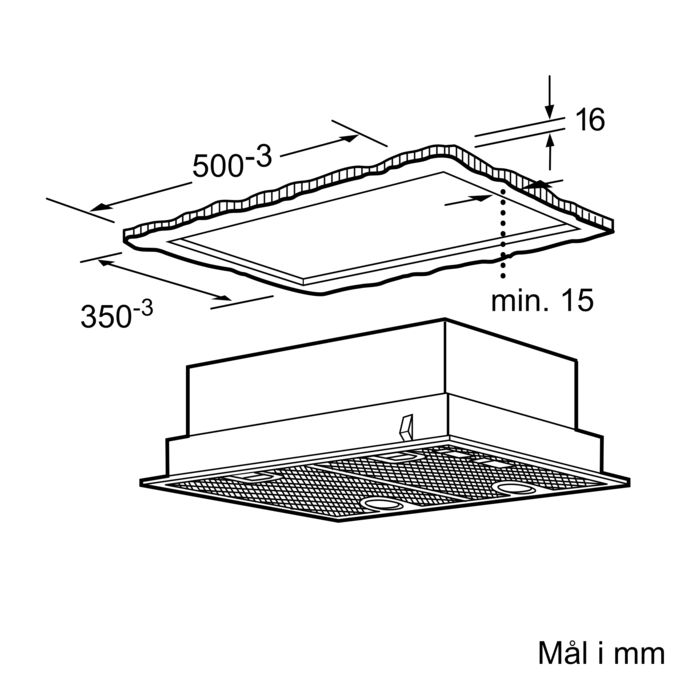 iQ300 Indbygningsemhætte 53 cm Sølvmetallic LB55565 LB55565-6