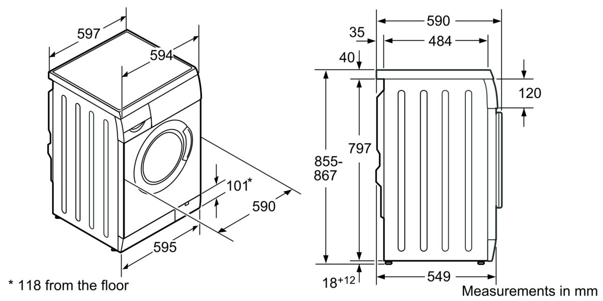 Series 2 washing machine, front loader 6.5 kg 1000 rpm WAE20260IN WAE20260IN-2