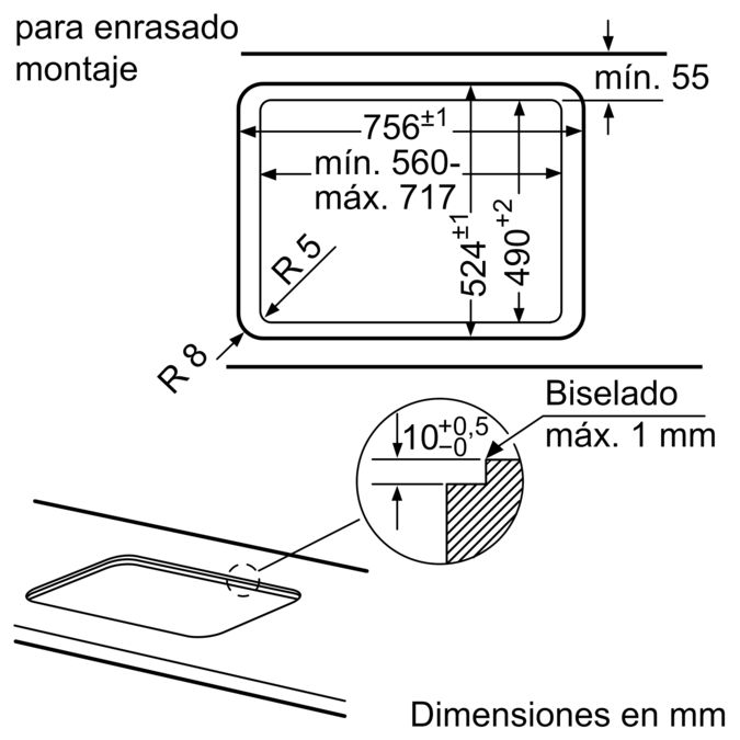 Serie 6 Placa de gas 75 cm Vidrio templado, Negro PPQ7A6B90 PPQ7A6B90-7