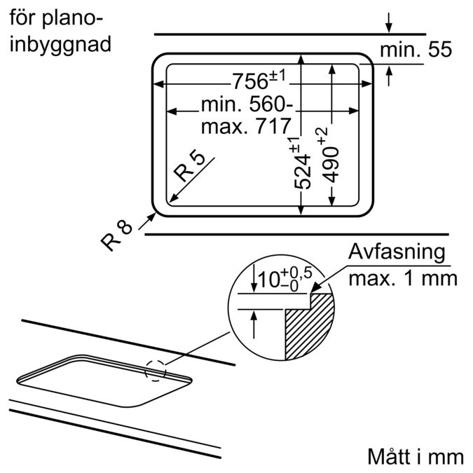 iQ500 Gashäll 75 cm Härdat glas, Svart EP7A6QB20 EP7A6QB20-8