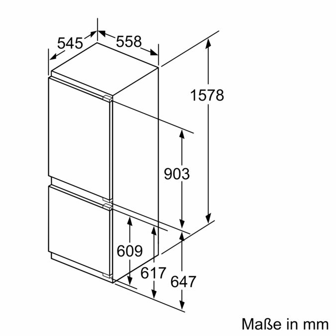 Serie 6 Einbau-Kühl-Gefrier-Kombination mit Gefrierbereich unten 157.8 x 55.8 cm Flachscharnier KIS77AFE0 KIS77AFE0-8