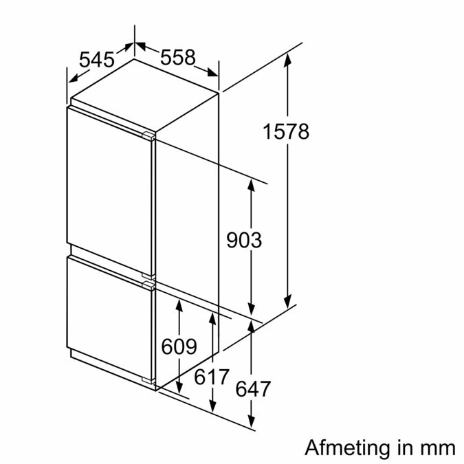 Serie 6 Inbouw koel-vriescombinatie 157.8 x 55.8 cm Vlakscharnier KIS77AFE0 KIS77AFE0-8