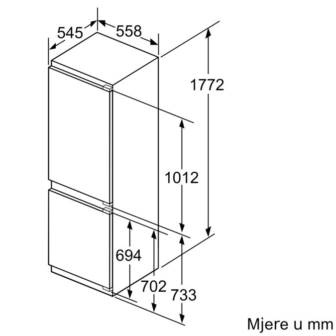 Serie | 6 Ugradbeni hladnjak sa zamrzivačem na dnu 177.2 x 55.8 cm KIN86AF30 KIN86AF30-7