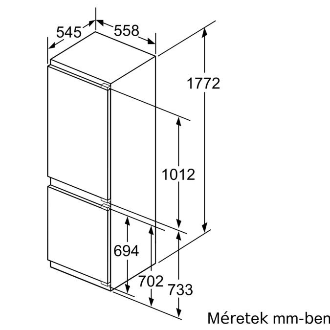Serie | 6 Beépíthető, alulfagyasztós hűtő-fagyasztó kombináció 177.2 x 55.8 cm KIS86AF30 KIS86AF30-7