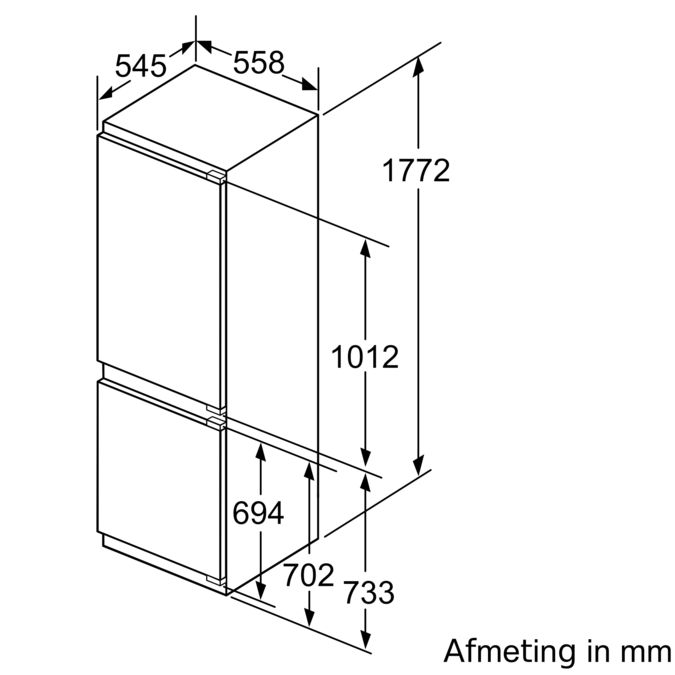Serie 6 Inbouw koel-vriescombinatie 177.2 x 55.8 cm Vlakscharnier KIS86AFE0 KIS86AFE0-8