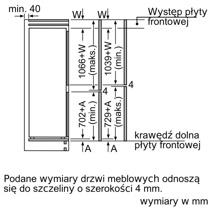 Serie 6 Chłodziarko-zamrażarka do zabudowy z dolną zamrażarką 177.2 x 55.8 cm Zawias płaski KIS86AFE0 KIS86AFE0-9