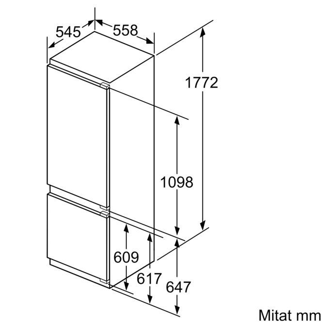 Serie 6 Kalustepeitteinen jääkaappipakastin 177.2 x 55.8 cm KIS87AF30 KIS87AF30-5
