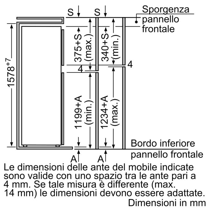 Serie | 4 Frigo-congelatore doppia porta da incasso 157.8 x 54.1 cm KID28A21 KID28A21-7