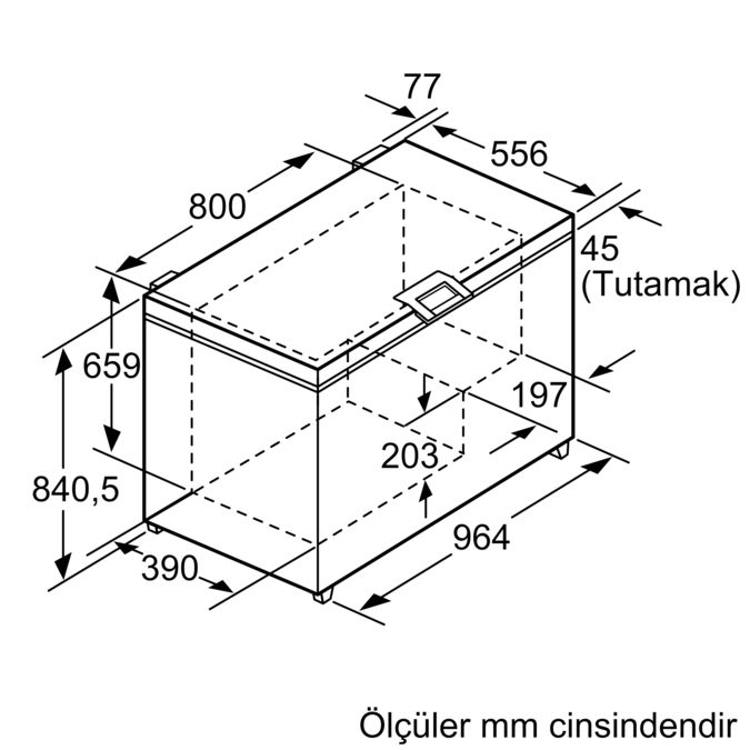 Serie 2 Sandık Tipi Derin Dondurucu 84.1 x 96.4 cm Inox GCM23VW20N GCM23VW20N-6