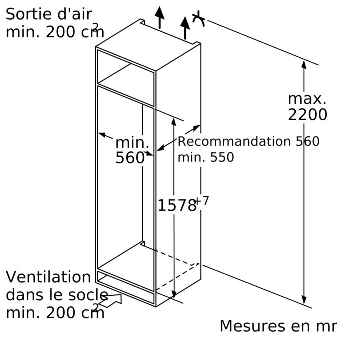 Serie | 6 Réfrigérateur intégrable avec compartiment congélation 158 x 56 cm KIL72AD40 KIL72AD40-6