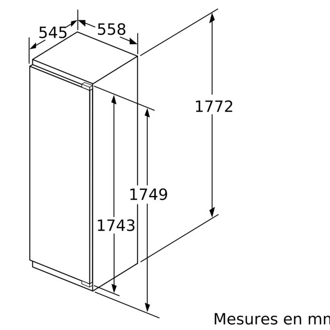Série 8 Réfrigérateur intégrable 177.5 x 56 cm Charnières plates KIF81PFE0 KIF81PFE0-6