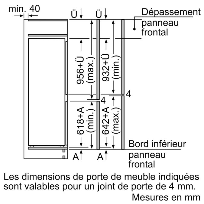 Serie | 6 Réfrigérateur-congélateur intégrable avec compartiment congélation en bas 157.8 x 55.8 cm KIS77AD40Y KIS77AD40Y-3
