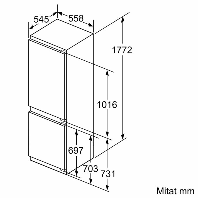 Serie 6 Integroitava jääkaappipakastin 177.2 x 55.8 cm litteät soft close -saranat KIN86HDF0 KIN86HDF0-8