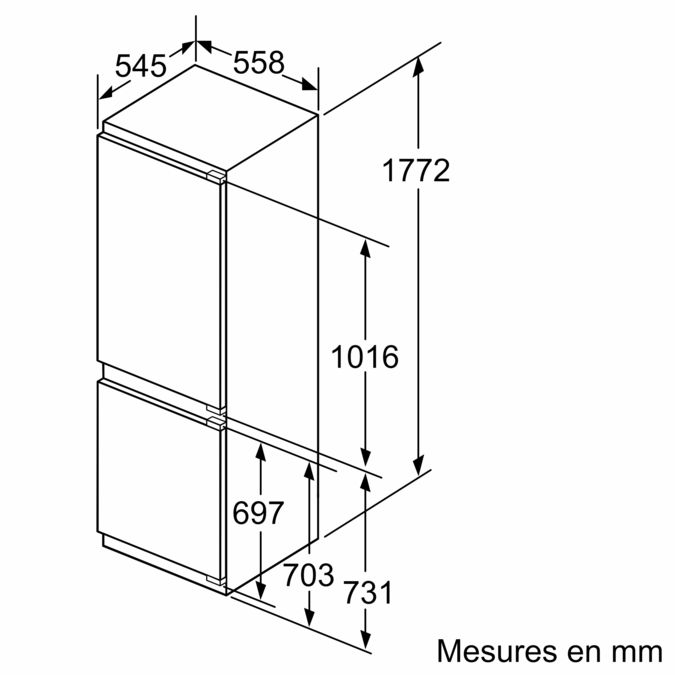 Serie | 6 Réfrigérateur-congélateur intégrable avec compartiment congélation en bas 177.2 x 55.8 cm KIS86HD40Y KIS86HD40Y-2