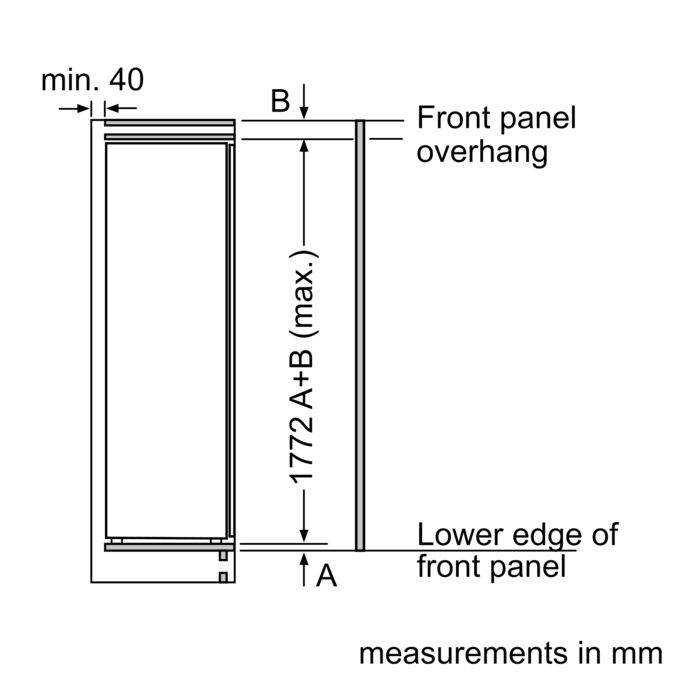 Series 8 built-in freezer 177.2 x 55.8 cm soft close flat hinge GIN81HD31I GIN81HD31I-9