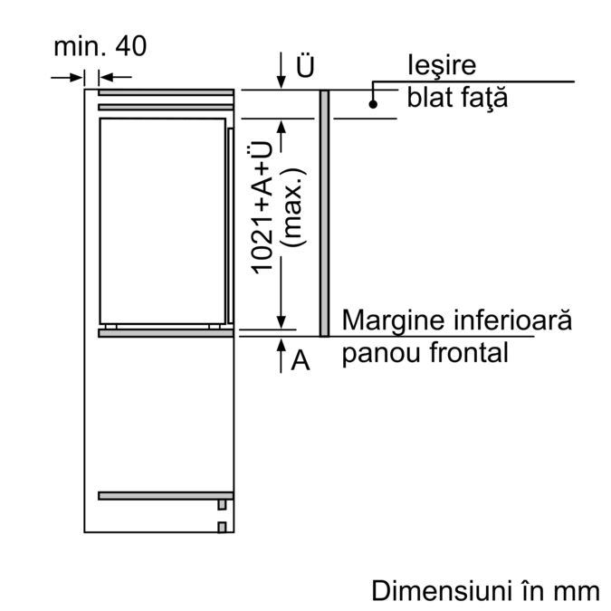 Seria 6 Frigider încorporabil 102.5 x 56 cm flat hinge KIR31AFF0 KIR31AFF0-6
