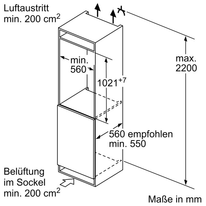 Serie | 6 Einbau-Kühlschrank mit Gefrierfach 102.5 x 56 cm KIL32AD40 KIL32AD40-6