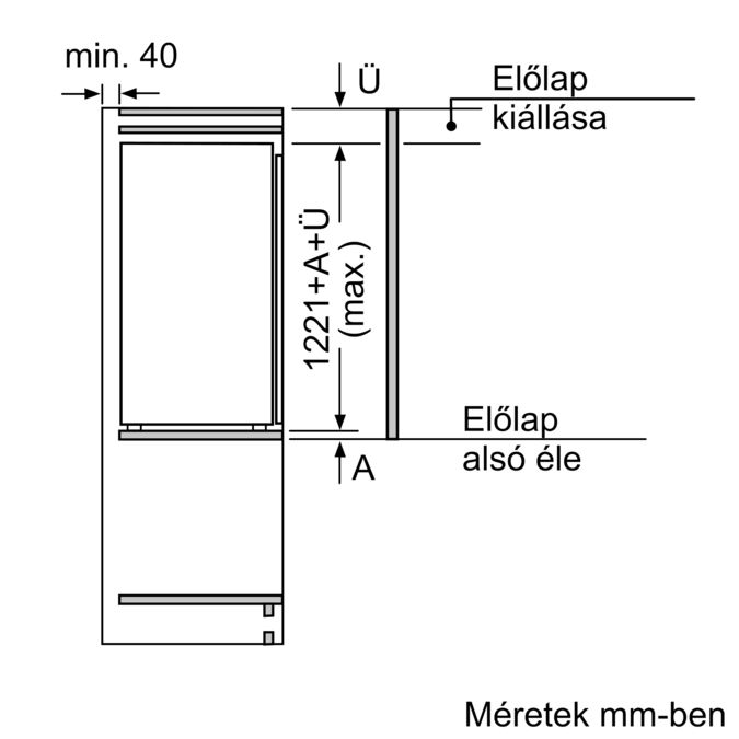 Serie 2 Beépíthető hűtőkészülék fagyasztórekesszel 122.5 x 56 cm Csúszózsanér KIL42NSE0 KIL42NSE0-10