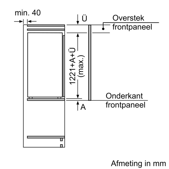 Serie | 8 Integreerbare koelkast met diepvriesgedeelte 122.5 x 56 cm KIF42AF30 KIF42AF30-11
