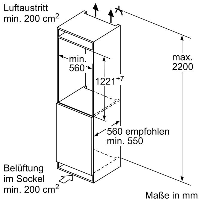 Serie | 6 Einbau-Kühlschrank mit Gefrierfach 122.5 x 56 cm KIL42ED40 KIL42ED40-3
