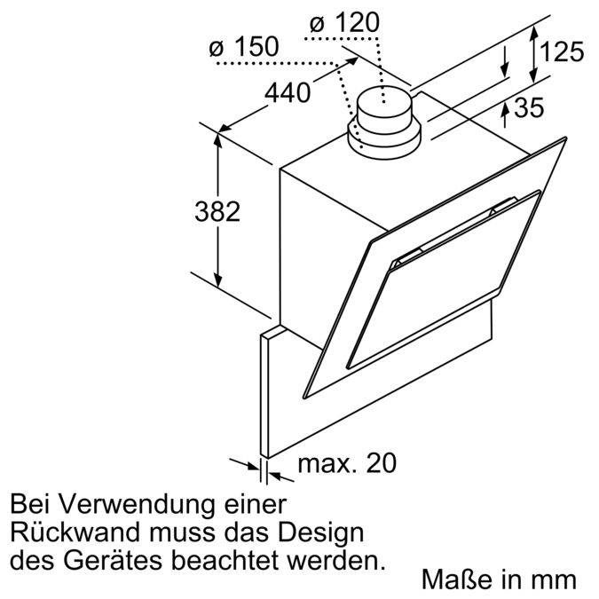 Serie | 6 Wandesse, 60 cm Schräg-Essen-Design DWK06G660 DWK06G660-6