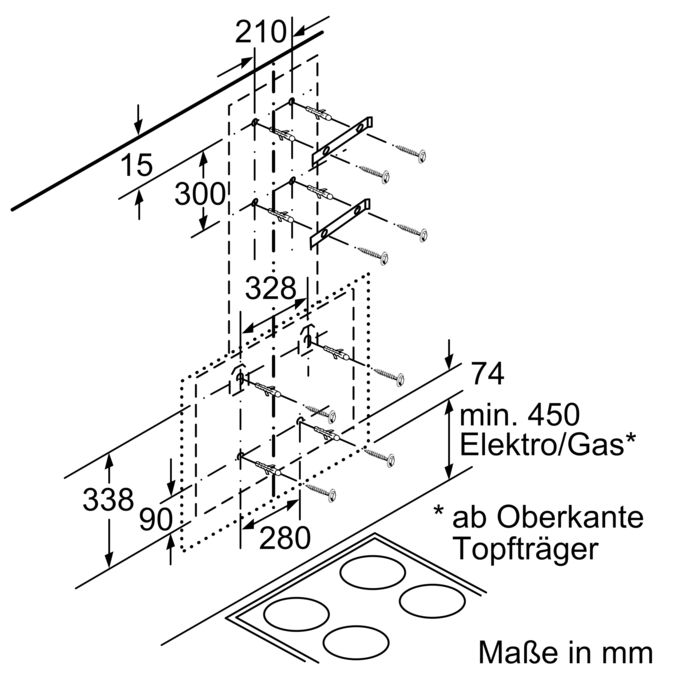 Serie | 6 Wandesse, 60 cm Schräg-Essen-Design DWK06G660 DWK06G660-7