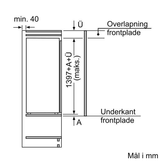 Serie 6 Integrerbart køleskab 140 x 56 cm fladhængsel KIR51AFF0 KIR51AFF0-10