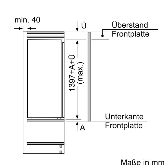 Serie 8 Einbau-Kühlschrank 140 x 56 cm Flachscharnier KIF51AFE0 KIF51AFE0-9