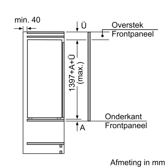 Serie | 8 Integreerbare koelkast met diepvriesgedeelte 140 x 56 cm KIF52AF30 KIF52AF30-7