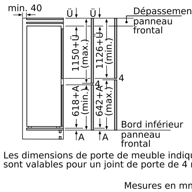 Serie | 6 Réfrigérateur-congélateur intégrable avec compartiment congélation en bas 177.2 x 55.8 cm soft close flat hinge KIS87AD40Y KIS87AD40Y-5