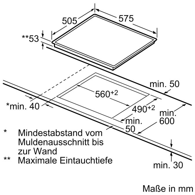 NIB645E14E 60 cm Induktions-Kochfeld Glaskeramik | BOSCH AT